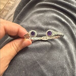 Elegant Silver and Purple Women's Bracelet